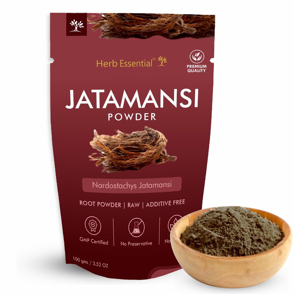 Herb Essenial 3.52 Ounce 100% Natural Jatamansi Root Powder, Nardostachys Jatamansi, Natural Spikenard for Hair, Ultra Cleaned, Vegan, Non-GMO - 100 g (Pack of 1)
