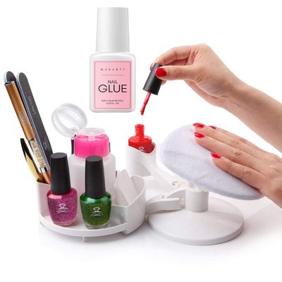 Makartt Nail Stand Hand Rest for Nails, Nail Hand Rest Manicure Supplies Bundle Super Strong Nail Glue for Press On Nails with Brush 7ML