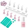 Makartt Acrylic Nail Stand Nail Practice Stand Magnetic Nail Tips Practice Bundle Super Strong Nail Glue for Press On Nails with Brush 7ML view 1