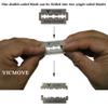 Professional Barber Straight Edge Razor Safety with 200-Pack Derby Blades - 100 Percent Stainless Steel - by VICMOVE (1 razor + 200 blades) view 3