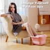 VIVIYA Collapsible Foot Bath Spa with heat and Massage Rollers, Foldable Foot Soak Tub with Bubbles Jets and LED light, Pedicure Foot Spa Massager with Foot Scrubber for Home Use (Pink) view 2