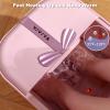 VIVIYA Collapsible Foot Bath Spa with heat and Massage Rollers, Foldable Foot Soak Tub with Bubbles Jets and LED light, Pedicure Foot Spa Massager with Foot Scrubber for Home Use (Pink) view 4