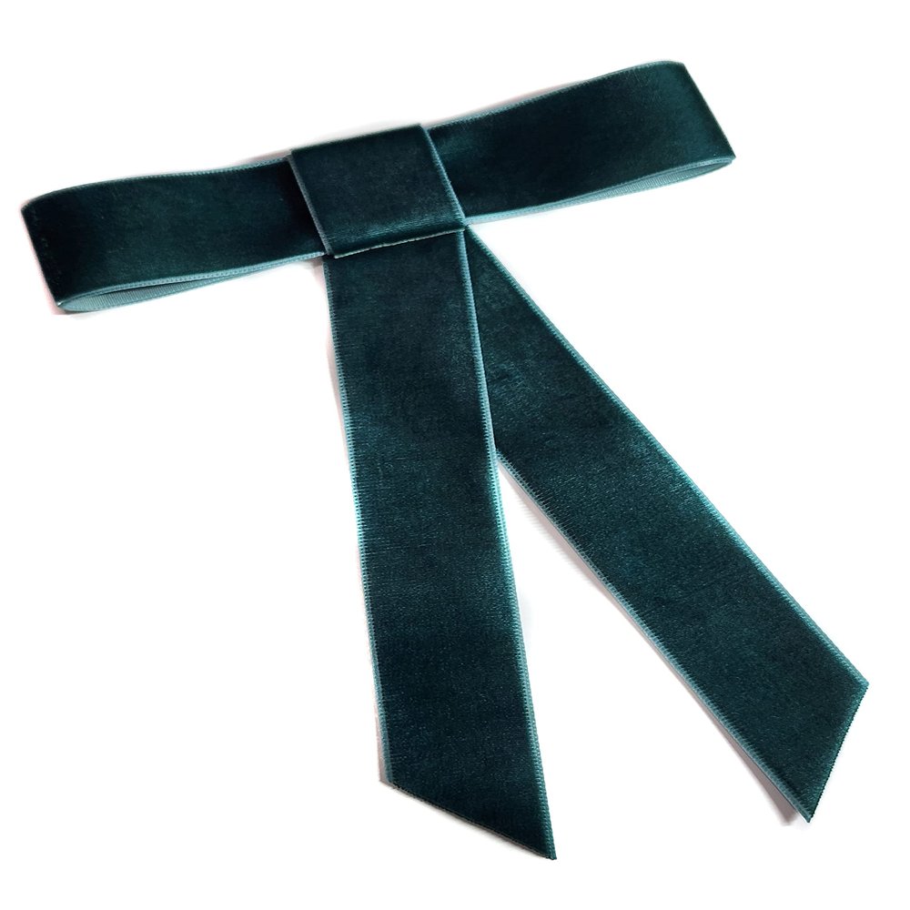 EmilyRose Couture Large Velvet Hair Bow Collection (Barrette, Hunter Green)