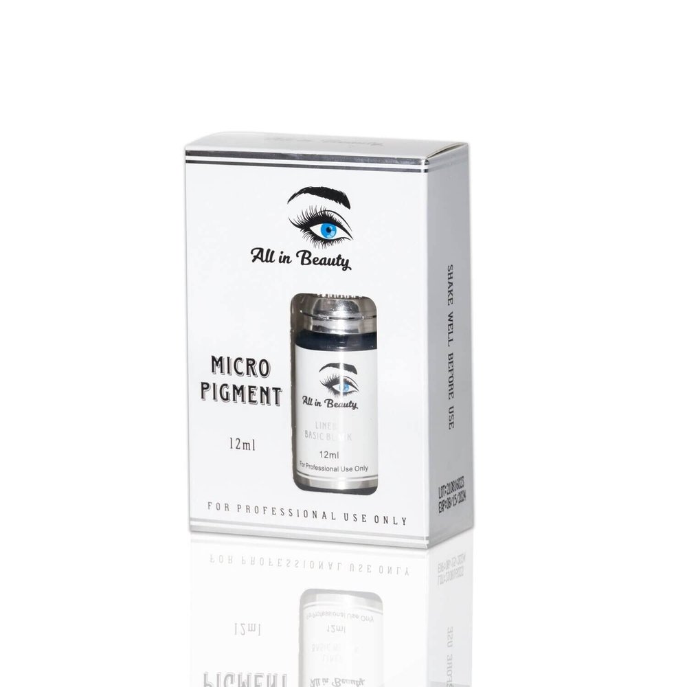All in Beauty Permanent Makeup Pigment for Eyeliner, Vegan Microblading and Ombre Brows Pigments, Professional use Cosmetic Pigment. Eyeliner and Eyebrows Tattoo Pigment. Liner Pigment (12ml)