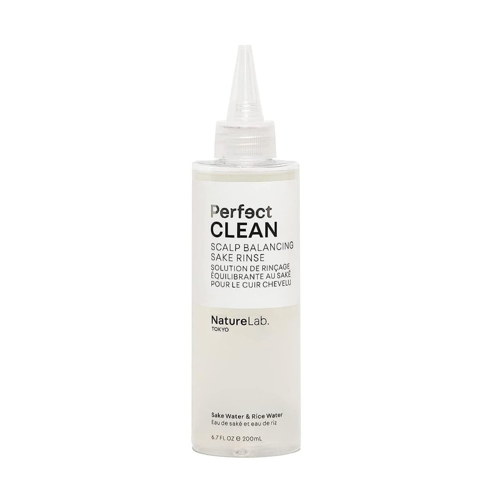 NatureLab.TOKYO Perfect Clean Sake Rinse pH Balancing Treatment for Dry, Itchy Scalp, Clears Buildup & Excess Scalp Oil, Hydrates with Rice Water & Ginseng, 6.7oz
