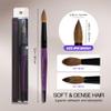 Pure Kolinsky Hair Acrylic Nail Brush - Round Shape Black Ferrule with Purple Wood Handle (Size 18) view 3
