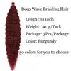 18 inch Ocean Wave Crochet Hair Deep Twist Crochet Hair Extensions Curly Braiding Hair 3 packs Long Wavy Braids For Women Synthetic Crochet Braid Hair (18 inch, Burgundy) view 2