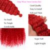 18 inch Ocean Wave Crochet Hair Deep Twist Crochet Hair Extensions Curly Braiding Hair 3 packs Long Wavy Braids For Women Synthetic Crochet Braid Hair (18 inch, Burgundy) view 3