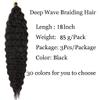 18 inch Ocean Wave Crochet Hair Deep Twist Crochet Hair Extensions Curly Braiding Hair 3 packs Long Wavy Braids For Women Synthetic Crochet Braid Hair (18 inch, Natural Black) view 2