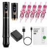 Charme Princesse Permanent Makeup Machine Tattoo Eyebrow Pen Makeup Rotary Machine Pen with 2 Battery 5pcs Cartridge Needles for Eyebrows,Eyeliners, Lips and Mts (Black) EK15-1-us view 1