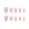 RikView French Tip Press On Nails - Medium, White, Nude, Almond Shaped, 24 PCs/Set view 2