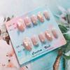 RikView Pink Press on Nails Medium Fake Nails Coffin Nails for Women with Butterflies Design Glossy Nails view 2
