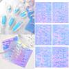 XEAOHESY 12 Sheets Aurora Nail Foil Sticker Ice Cellophane Nail Film Holographic Nail Art Stickers Laser Nail Decals for Women Girls Nail Art Decoration (6 Shapes) view 1