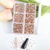 Beadsland 7200pcs Flatback Rhinestones,Champagne Rhinestone Nail Gems Round Crystal Rhinestones for Crafts,Mixed 6 Sizes with Wax Pencil Kit, SS3-SS10,Light Peach view 2