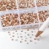 Beadsland 7200pcs Flatback Rhinestones,Champagne Rhinestone Nail Gems Round Crystal Rhinestones for Crafts,Mixed 6 Sizes with Wax Pencil Kit, SS3-SS10,Light Peach view 3