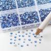 Beadsland 7200pcs Flatback Rhinestones,Light Blue Rhinestone Nail Gems Round Crystal Rhinestones for Crafts,Mixed 6 Sizes with Wax Pencil Kit, SS3-SS10,Light Sapphire view 2