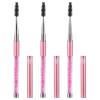 Tbestmax 3 Pcs Spoolies Mascara Wands Eyelash Brushes Eye Brow Brush Applicator with Cap for Travel Pink view 1