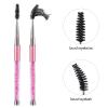 Tbestmax 3 Pcs Spoolies Mascara Wands Eyelash Brushes Eye Brow Brush Applicator with Cap for Travel Pink view 3