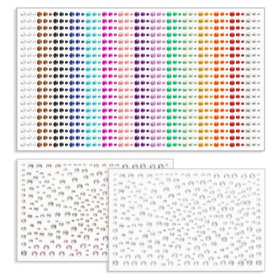 1600 Pcs 3/4/5/6 mm Self Adhesive Face Gems for Women, Hair Gems Face Jewels Diamonds Face Glitter for Makeup Halloween Decor