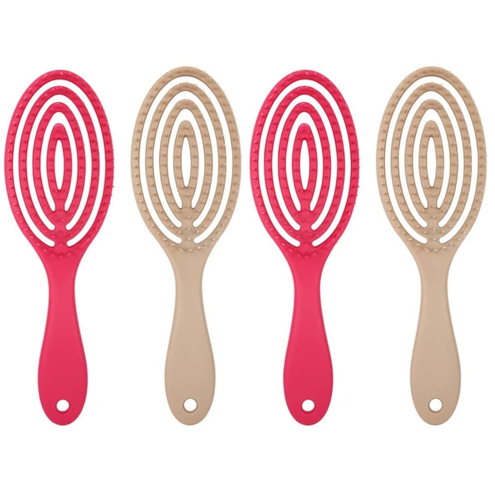 Mikinona 4pcs Massage Hair Brush for Scalp Care Detangling Comb for Hair Types Ergonomic Styling Tool for Women and Reduces Breakage