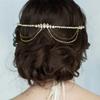 Fdesigner Wedding Hair Comb Crystal Bride Headpiece Gold Bridal Hair Chain Jewelry Charm Women Hair Accessories for Party Prom Festival (Silver) view 1