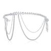 Fdesigner Wedding Hair Comb Crystal Bride Headpiece Gold Bridal Hair Chain Jewelry Charm Women Hair Accessories for Party Prom Festival (Silver) view 2