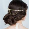 Fdesigner Wedding Hair Comb Crystal Bride Headpiece Gold Bridal Hair Chain Jewelry Charm Women Hair Accessories for Party Prom Festival (Silver) view 3