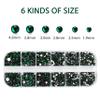 HUETFAT 7200pcs Nail Art Rhinestones Kit Gems Ab Flatback Rhinestones Gems Stones, with Storage Organizer Box/Wax Pencil/Tweezers 6 Sizes for Nail Art Craft (Red Green Crystal AB Clear) view 4