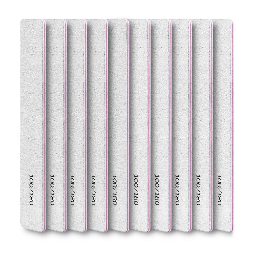 SKM Nail File Double Side Sanding Buffer Block Set Nail Sanding Blocks Grinding Polishing Sandpaper Nail Files for UV Gel Polish (Color : 10 pcs -B)