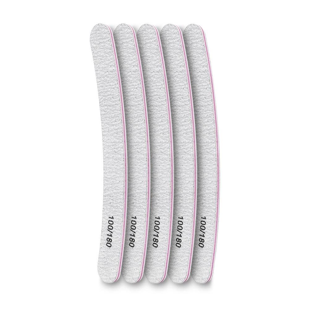 SKM Nail File Double Side Sanding Buffer Block Set Nail Sanding Blocks Grinding Polishing Sandpaper Nail Files for UV Gel Polish (Color : 5 pcs -E)