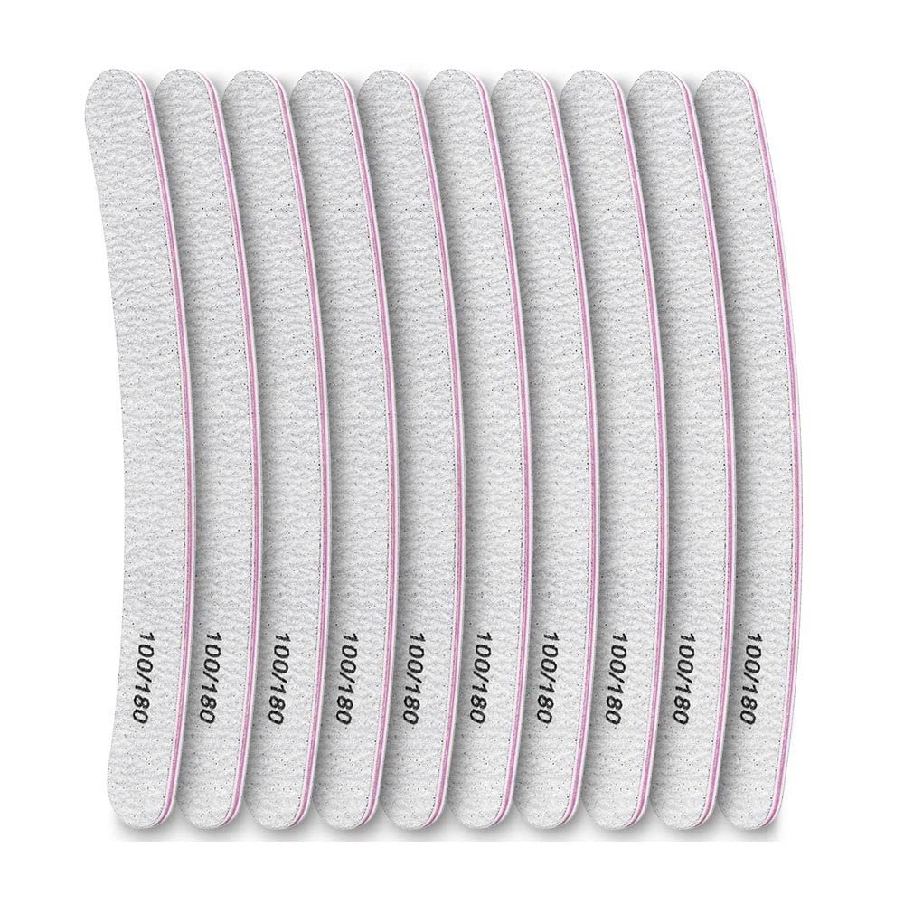 SKM Nail File Double Side Sanding Buffer Block Set Nail Sanding Blocks Grinding Polishing Sandpaper Nail Files for UV Gel Polish (Color : 10 pcs -E)