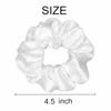 12 Pcs Satin Silk Scrunchies Soft Ties Fashion Bands Hair Bow Ropes Elastic Bracelet Ponytail Holders Accessories for Women and Girls (4.5 Inch, Pure White) view 3