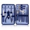 TONECY Multifunction Nail Clipper Set Pedicure Cutter Nail File Scissors Kit with Travel Case Stainless Steel Blue Manicure Set Tools (Color : 18pcs-Blue) view 1