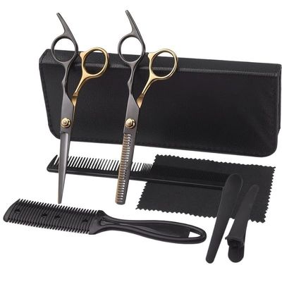 GANYUU Hair Scissor Hairdressing Cutting Thinning Barber Scissor Set Hair Cutting Salon Hair Shears Home Use for Man Woman (Color : 6.0 8set hj)