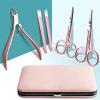 TONECY Rose Gold Professional Manicure Set Stainless Steel Pedicure Set,Nose Hair Scissors,Eyebrow Razor Family Foot Hand Care Set (Color : 10pcs) view 4