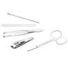 GANYUU 9pcs Portable Manicure Set Pedicure Scissor Tweezer Knife Ear Pick Utility Nail Clipper Kit Stainless Steel Nail Care Tool Sets (Color : Pink) view 2