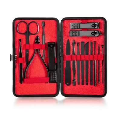 FULNES 4-23 Pcs Professional Nail Cutter Pedicure Scissors Set Stainless Steel Eagle Hook Portable Manicure Nail Clipper Tool Set (Color : Mauve)
