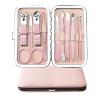 CYSUE Rose Gold Professional Manicure Set Stainless Steel Pedicure Set,Nose Hair Scissors,Eyebrow Razor Family Foot Hand Care Set (Color : 10pcs) view 1