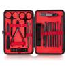 FULNES 18 in 1 Manicure Set Stainless Steel Nail Clippers Pedicure Kit Portable Travel Household Nail Scissor Kit Nail Cutter Tool Set (Color : 18pcs red) view 1