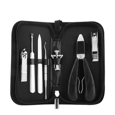 CYSUE 2/4/7Pcs/set Ingrown Toenail Manicure Kit Ingrown Toenail Removal Correction Clippers Nail Corrector Foot Pedicure Tool (Color : 7pcs-Black B)
