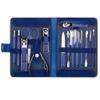 MAALYA 18/15/12/10/7/4pcs Nail Clippers Set Professional Stainless Steel Nail Scissors Tweezers Ear Spoon Acne Needle Tool Manicure Set (Color : 15 pcs Blue) view 1