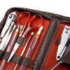 FULNES 10in1 Pedicure Manicure Tool Nail Art Stainless Steel Cuticle Clippers Nipper Scissors Cleaner Grooming Kit Case view 2