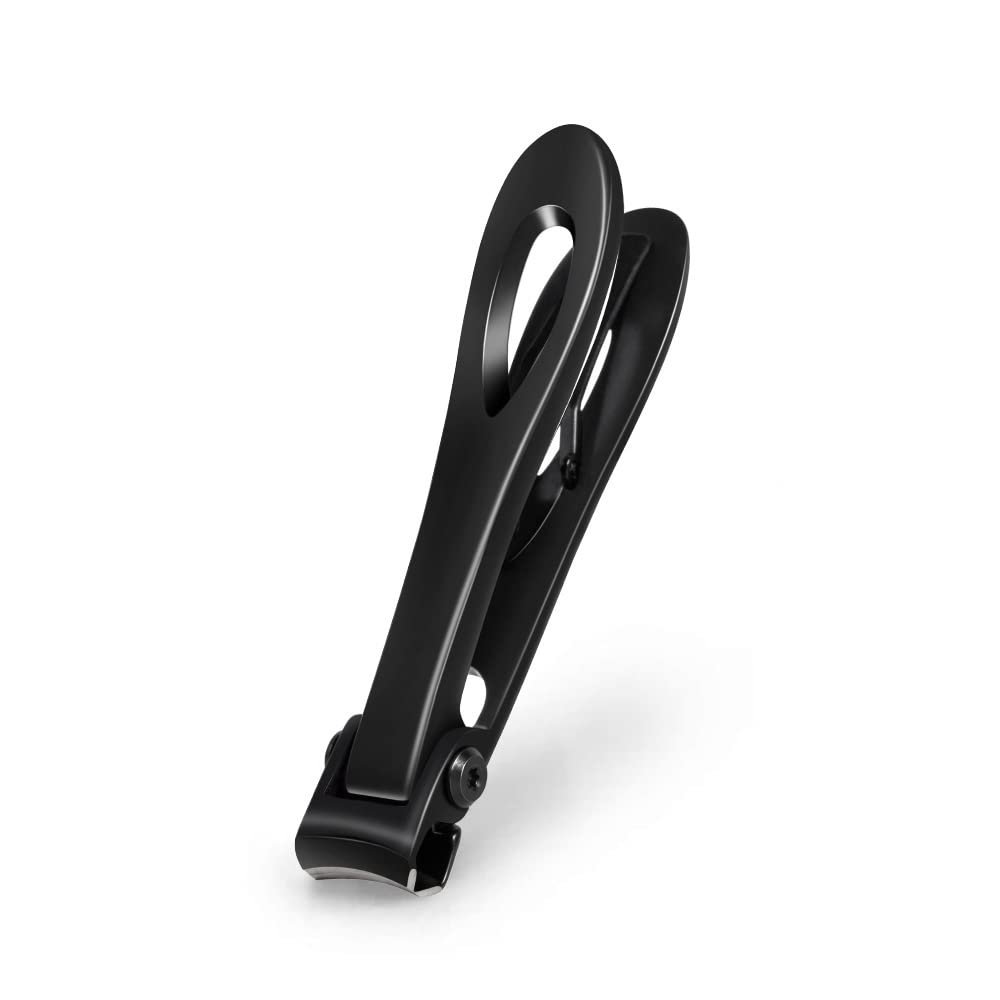 FULNES Professional Nail Clippers Stainless Steel Wide Jaw Opening Manicure Fingernail Cutter Thick Hard Ingrown Toenail Scissors Tools (Color : Black Small)