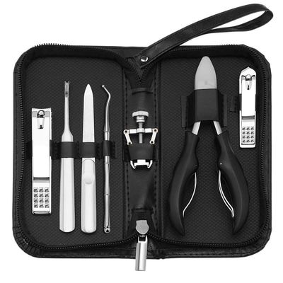 GANYUU 2/4/7Pcs/set Ingrown Toenail Manicure Kit Ingrown Toenail Removal Correction Clippers Nail Corrector Foot Pedicure Tool (Color : 7pcs-Black A)