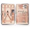 FULNES Nail Cutter Pedicure Scissors Set Stainless Steel Eagle Hook Portable Manicure Nail Clipper Tool Set Makeup (Color : 18pcs-Pink) view 1