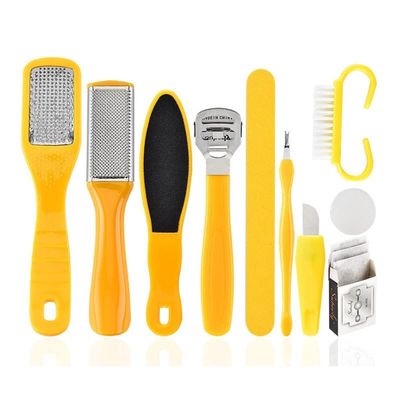 GANYUU 10 in 1 Professional Pedicure Tools Foot Rubbing Board Set Foot Grinding Dead Skin Pedicure Exfoliating Tool for Foot Skin Care