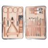 FULNES 7-23 Pcs Professional Nail Cutter Pedicure Scissors Set Stainless Steel Eagle Hook Portable Manicure Nail Clipper Tool Set (Color : 18 pcs Pink) view 1