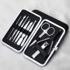 FULNES Upgrade Manicure Nail Clippers Set Professional Nail Scissors Pedicure Scissors Stainless Steel Household Portable Beauty Tool (Color : 9pcs-Black) view 2