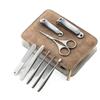 CYSUE Than Ever Stainless Steel Nail Clipper Pedicure Set with Scissor Tweezer Professional PU Cover Manicure Tools (Color : Option B) view 1