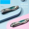 GANYUU Anti Splash Nails Clipper Stainless Steel Sharp Fingernail Cutter Hard Nail Scissor Large Pedicure Oblique Mouth Manicure Tools (Color : Medium Flat) view 2